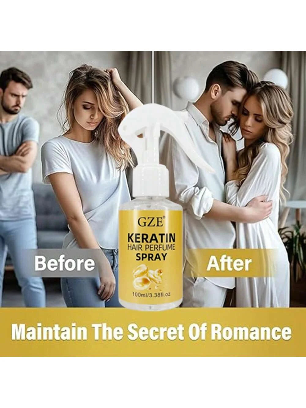 GZE Keratin Hair Perfume Spray – Moisturizing Silky Hair Mist
