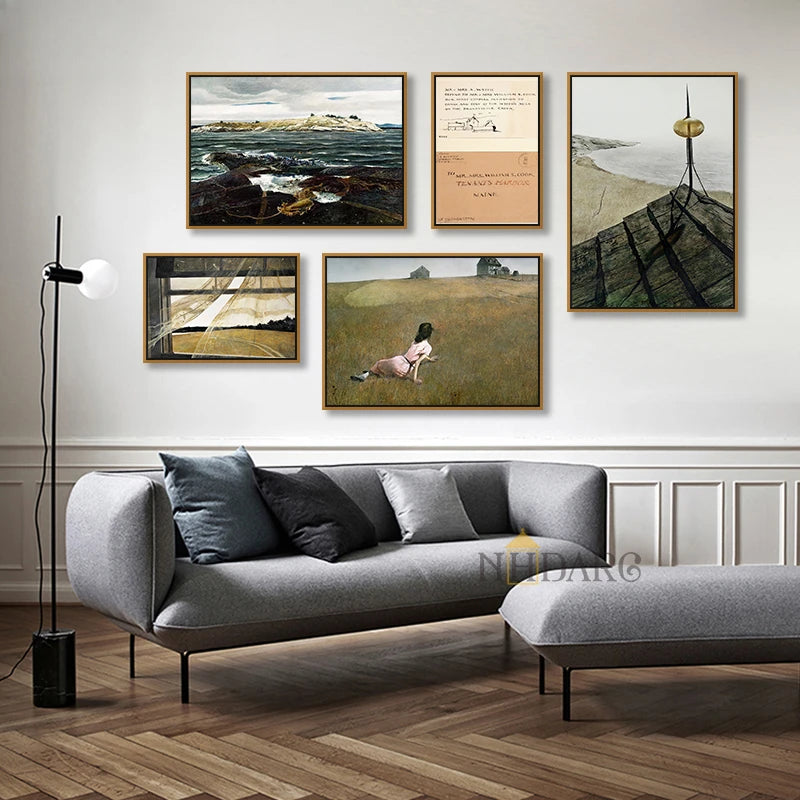 Scandinavian Minimalist Wall Art Classic Vintage Andrew Wyeth HD Canvas Poster Print Home Bedroom Living Room Decoration Peaceful Pleasures Health and Wellness