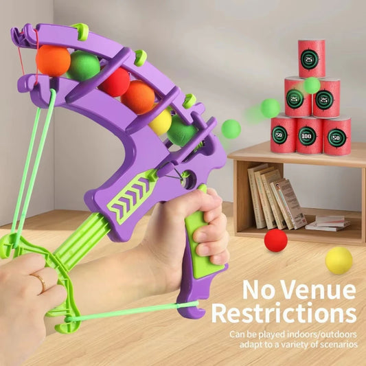 Slingshot Target Sticky Ball Bow Target Montessori Educational Toy Arrow Set Throw Sport Outdoor Fidget Game Peaceful Pleasures Health and Wellness