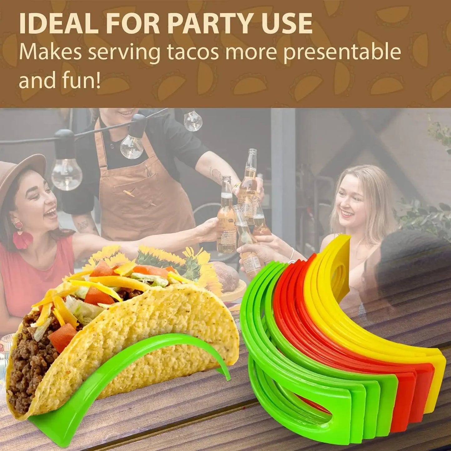 9-24pcs Taco Rack Pie Tools Plastic Durable Mexican Pancake Rack Tray Taco Holder Kitchen Supplies Protector Food Pallet Holder Peaceful Pleasures Health and Wellness