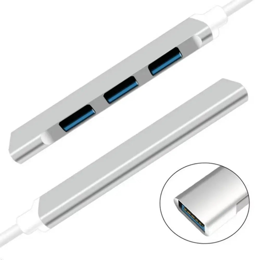 4 Port USB 3.0 Hub Multiport High Speed Type C Splitter OTG Stable USB&Type-c Adapter for PC Computer Accessories PC Peaceful Pleasures Health and Wellness