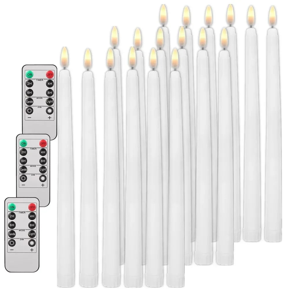 Flameless Flickering Taper Candles Without Remote Control Timer