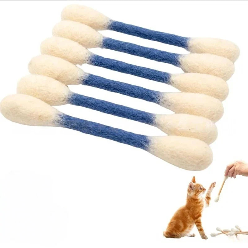 Cotton Swab Catnip Toy 6-Pack | Kitten Biting & Teeth Cleaning