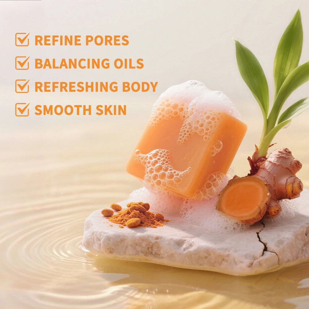 Handmade Turmeric Soap – Brightening Bar for Dark Spots & Face Brightening Soap Bar Peaceful Pleasures Health and Wellness