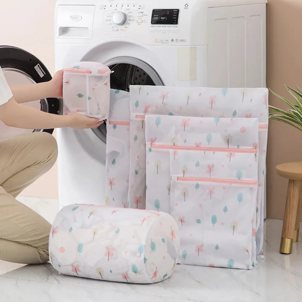 New Colorful Small Tree Laundry Bag Sock Zippered Bra Storage Bags Mesh Polyester Underwear Care Bra Peaceful Pleasures Health and Wellness