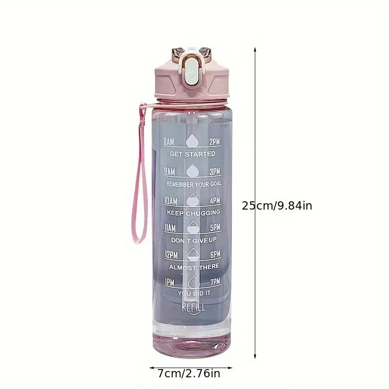 750ml Motivational Water Bottle – BPA-Free, Leakproof & Straw