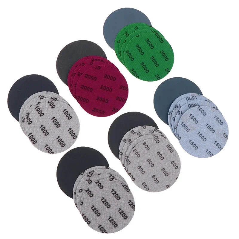 30-Pack 3" Sanding Discs 800–3000 Grit Wet/Dry Hook & Loop