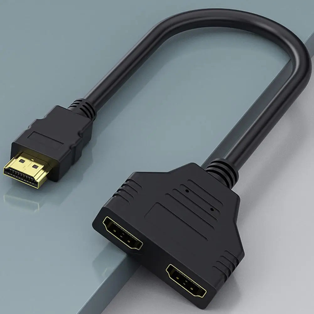 4K HDMI Splitter Adapter – 1 Male to 2 Female, 1080P/4K UHD Compatible, 30cm Cable Peaceful Pleasures Health and Wellness