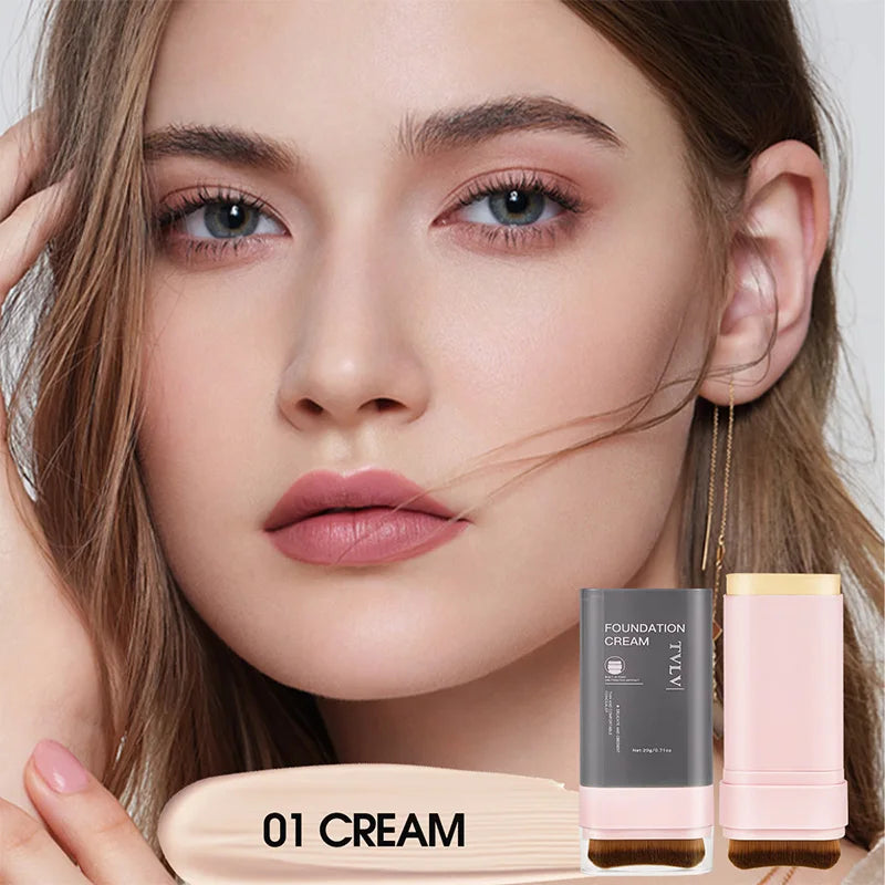 Concealing Foundation Stick 5 Shades With Built-In Brush, Brighten Lightweight and Waterproof Formula Face Contour Stick Makeup Peaceful Pleasures Health and Wellness 01
