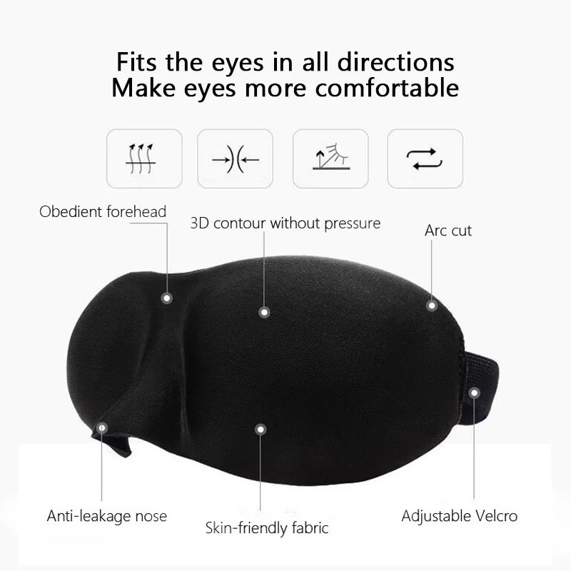 3D Contoured Sleep Mask – 100% Light Blocking & Breathable