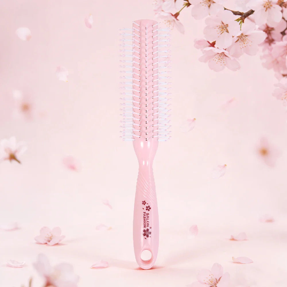 Sakura Pink Hair Brush Set – Round, Spiral & Paddle Brush