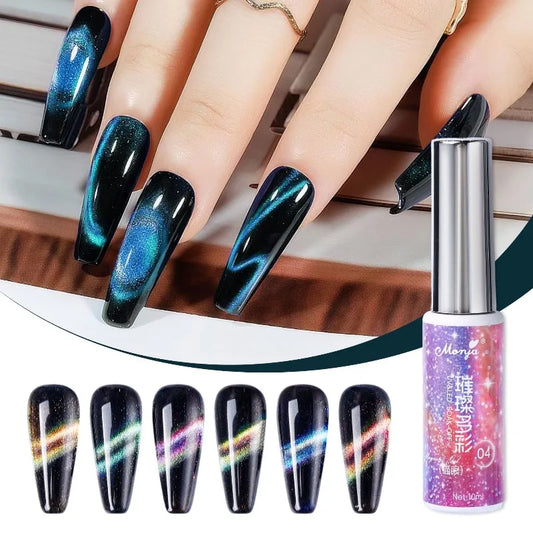 Dual-Color Rainbow Cat Eye Magnetic Gel Polish 10ml Magnetic Gel Nail Polish Peaceful Pleasures Health and Wellness