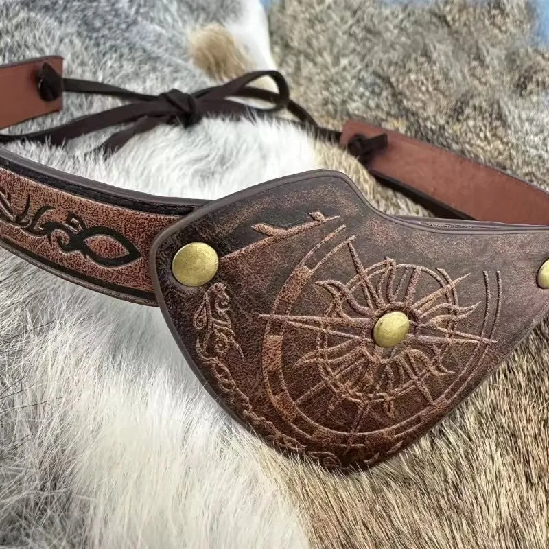 Medieval Leather Eye Patches Vintage Embossed Covers Halloween