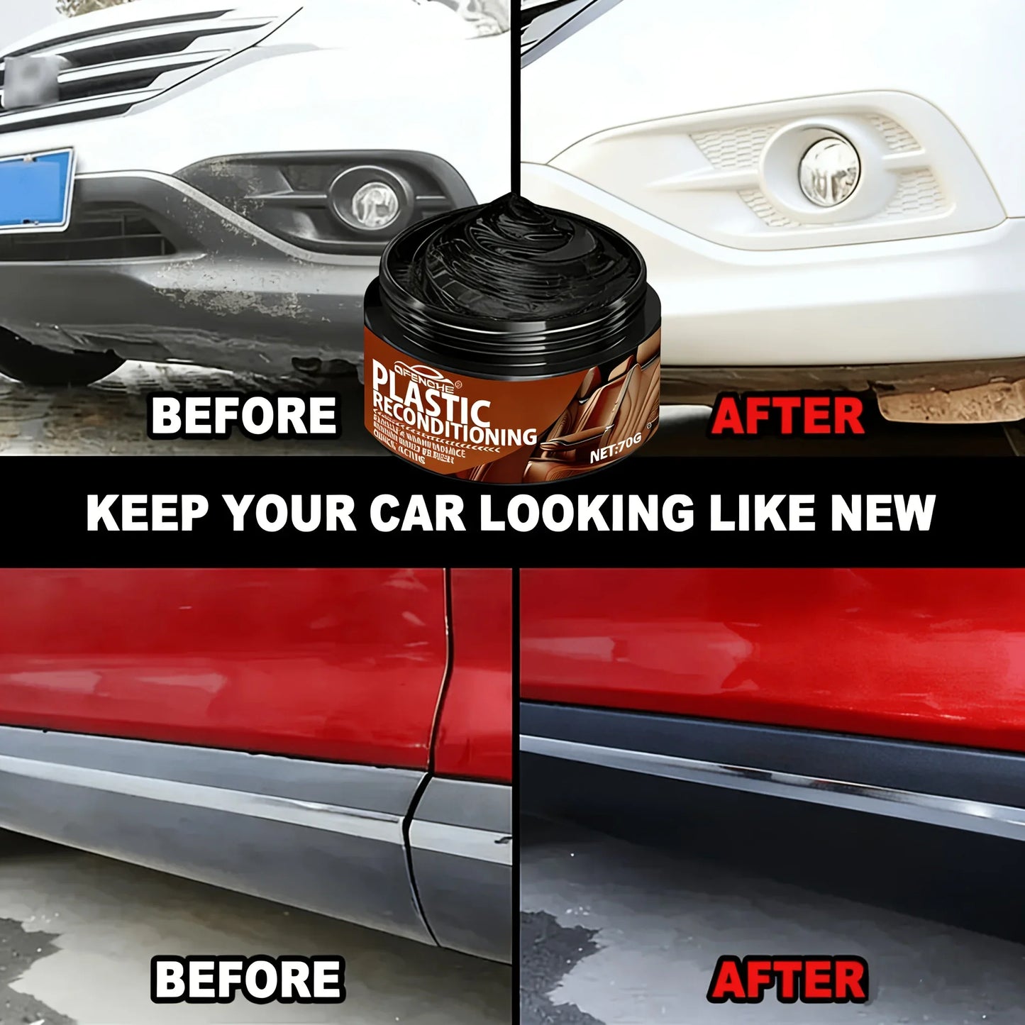 Car Plastic Restorer Crystal Wax – Dashboard & Trim Polish