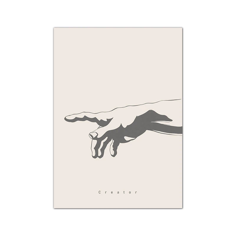 Michelangelo Creation of Adam Canvas Wall Art | Boho Neutral