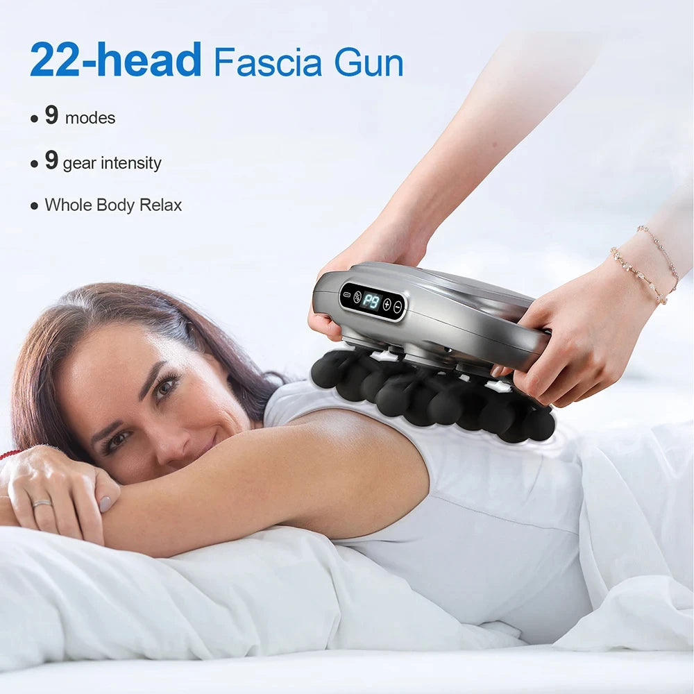 22-Head Deep Tissue Percussion Massage Gun, High-Power Vibration for Targeted in Back Neck & Shoulders Massage Peaceful Pleasures Health and Wellness