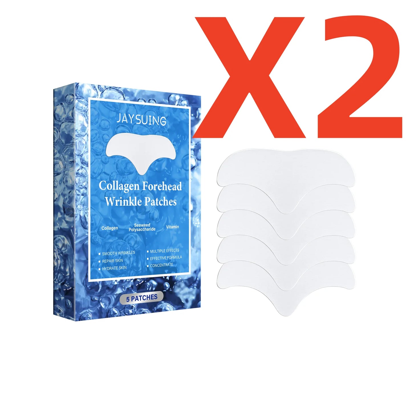 Anti Wrinkle Forehead Patch Frown Lines Remover Deeply Nourishing Firming Lifting Skin Anti-Aging Collagen Forehead Care Sticker Peaceful Pleasures Health and Wellness 10 patches Boxed