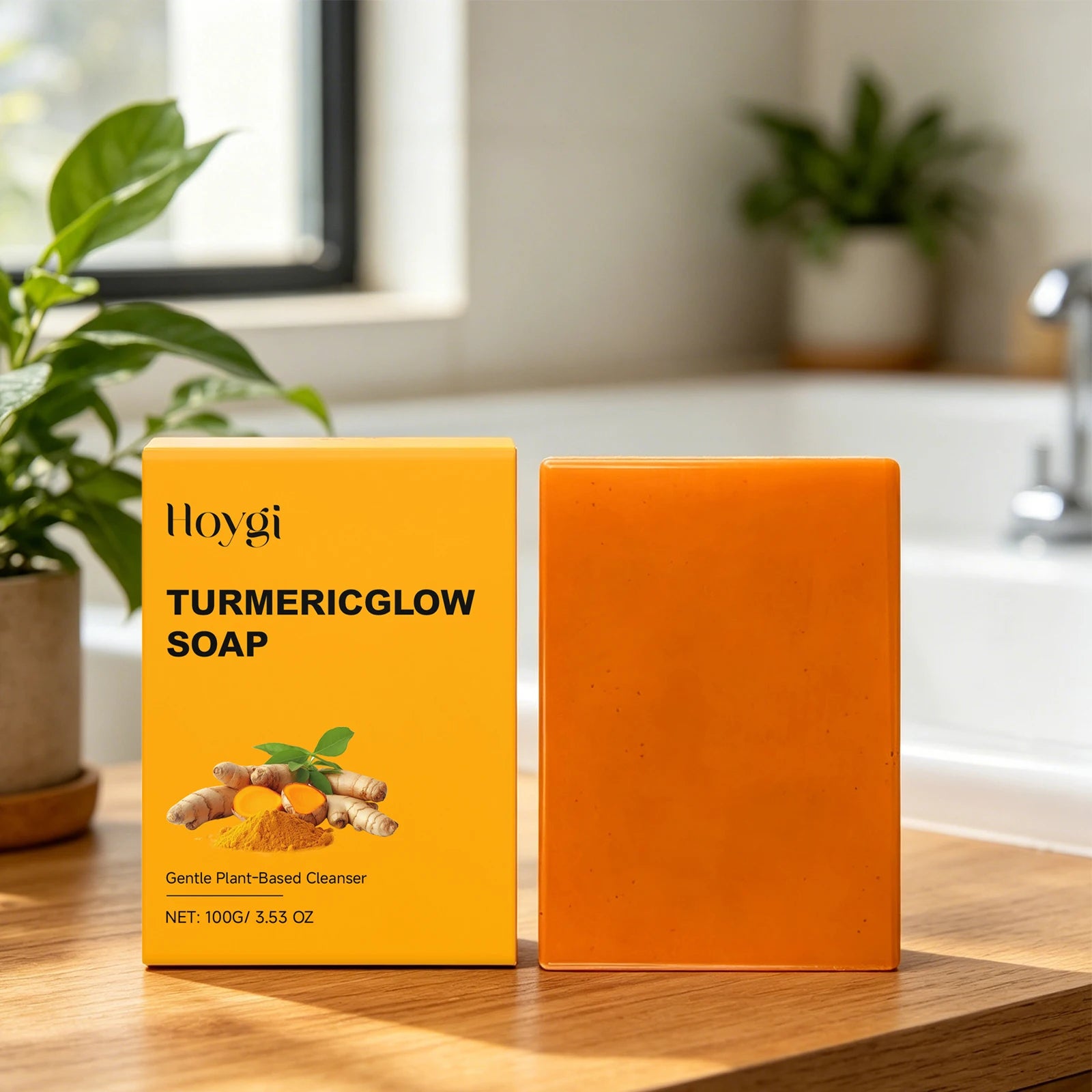 Turmeric Glow Soap 100g Fade Acne Marks Improve Dull Skin Soothing Natural Plant Cleansing Bar Refreshing Face & Body Cleanser Peaceful Pleasures Health and Wellness
