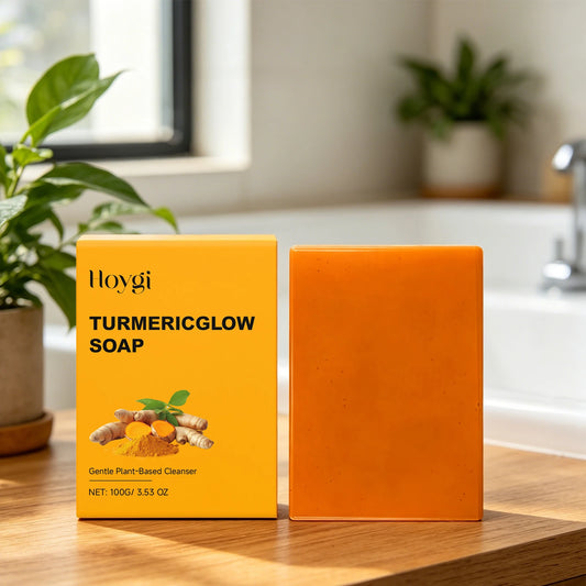 Turmeric Glow Soap 100g Fade Acne Marks Improve Dull Skin Soothing Natural Plant Cleansing Bar Refreshing Face & Body Cleanser Peaceful Pleasures Health and Wellness