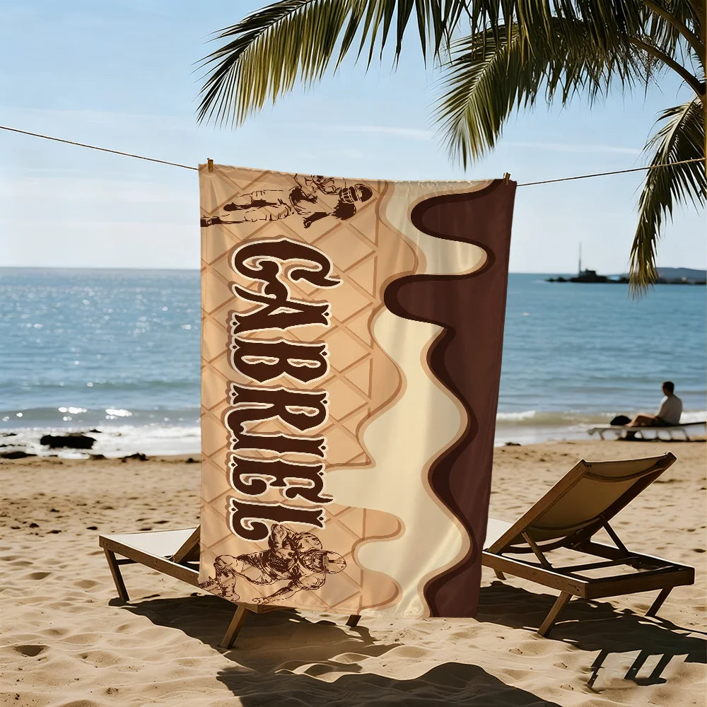 Personalized Ice Cream Drip Beach Towel | Quick Dry, Soft Beach Towel Peaceful Pleasures Health and Wellness