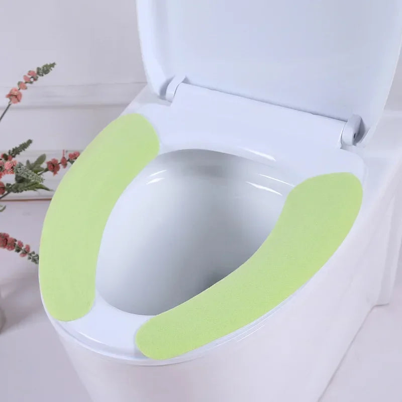 Soft Flannel Toilet Seat Cover Stickers – Washable 1 Pair