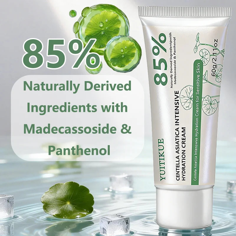 YUITIKUE Centella Asiatica Intensive Hydration Cream 60g 85% Natural Formula for Deep Moisturizing & Sensitive Skin Peaceful Pleasures Health and Wellness