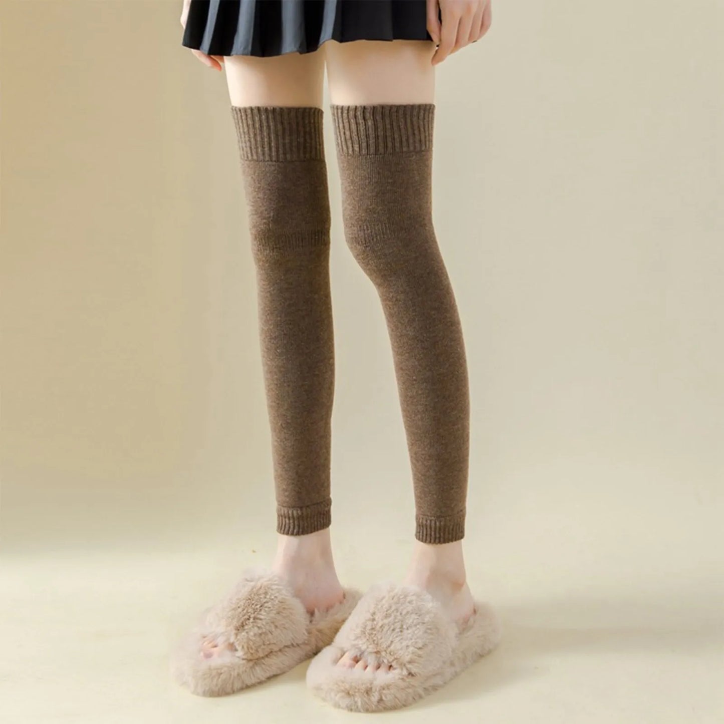 Thick Wool Cashmere Knee Sleeves – Warm Leg Warmers Unisex