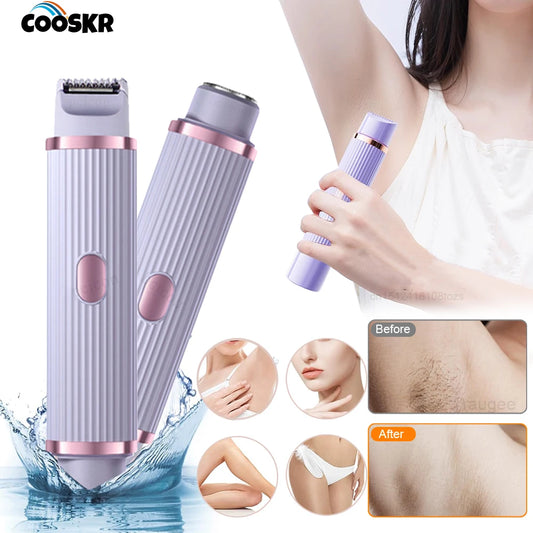 Bikini Trimmer Electric Razor for Women Body Underarm Leg Shaver Female Electric Painless Epilator Facial Mustache Hair Remover Peaceful Pleasures Health and Wellness