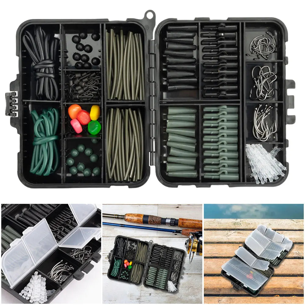 277Pcs Carp Fishing Accessories Kit with Storage Box Fishing Accessories Peaceful Pleasures Health and Wellness United States