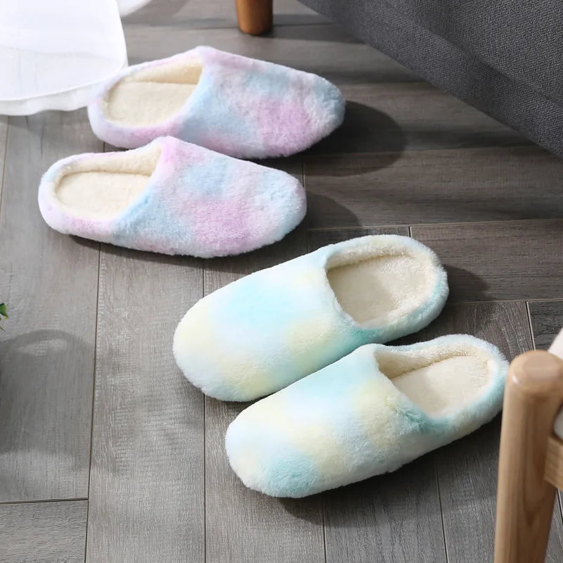 Women's Tie-Dye Indoor Slippers | Non-Slip Soft Cotton Warm