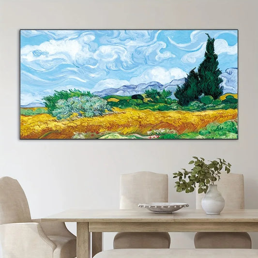 Van Gogh Art Deco Canvas Print Frameless Wall Art, Retro Classic Artwork for Living Room, Bedroom, Office, Ideal Birthday Gift Peaceful Pleasures Health and Wellness