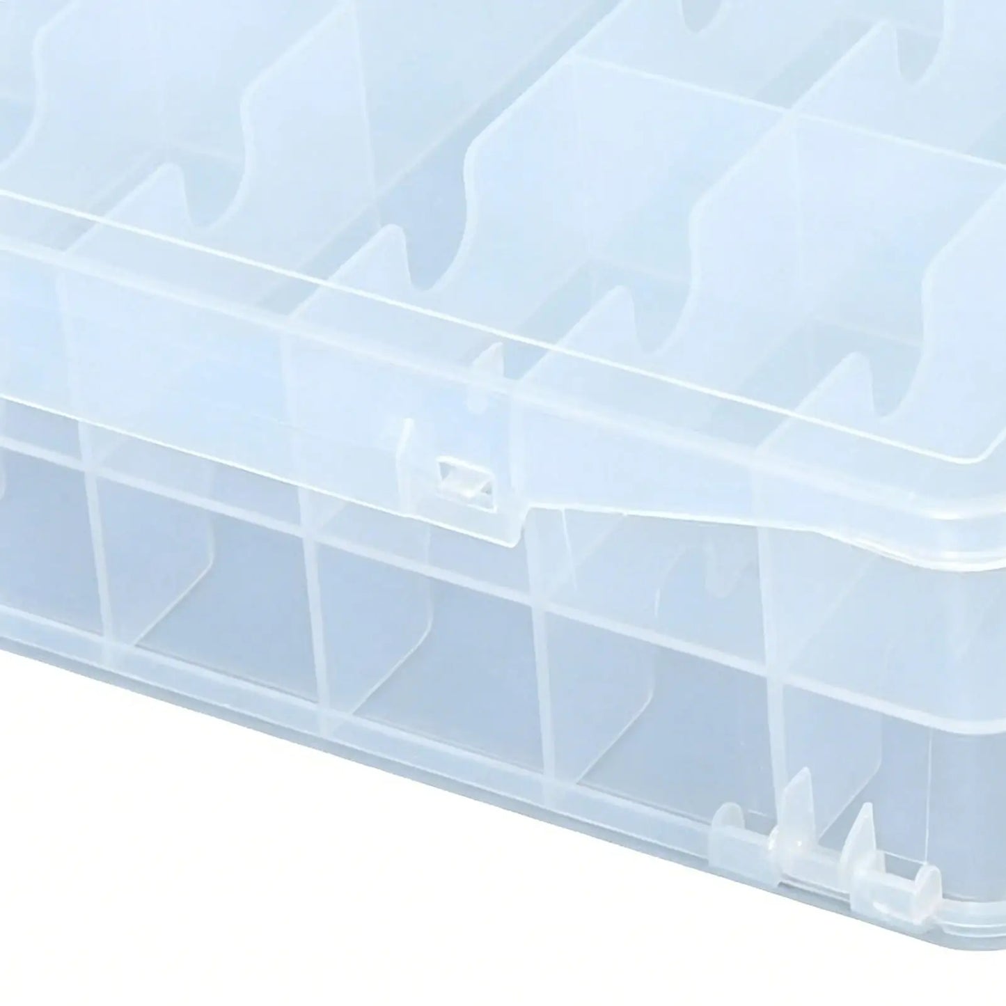 Clear 46-Compartment Double-Sided Storage Box with Handle
