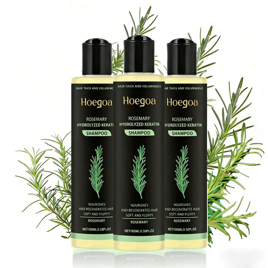 3pcs Rosemary Hair Growth Shampoo Thickening Hydrolyzed Keratin Dry Frizzy Damaged Repair Moisturizing Scalp Cleaning Shampoo Peaceful Pleasures Health and Wellness