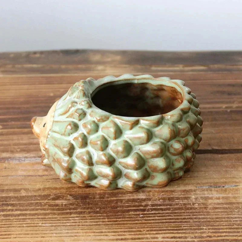 Hedgehog Ceramic Planter | Kiln Glaze Succulent & Bonsai Pot