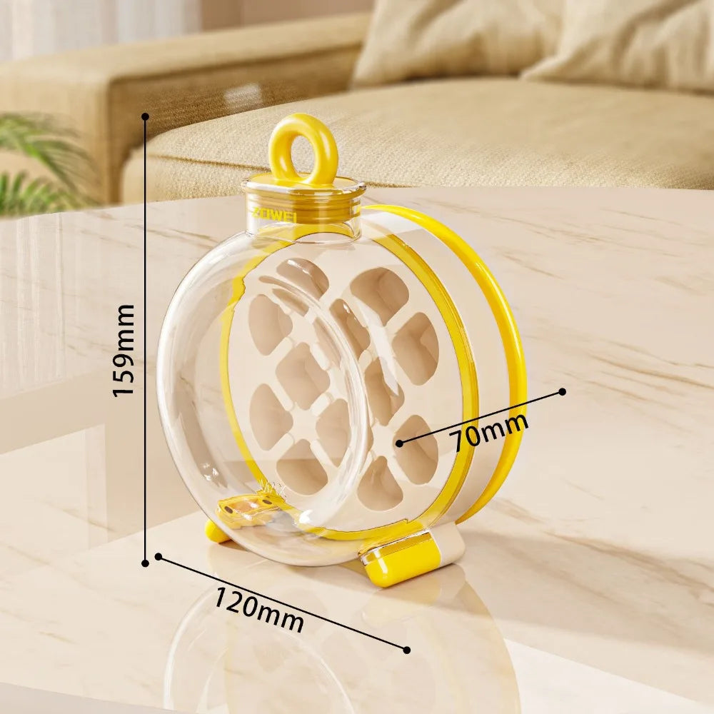 Food Storage Plastic Ice King Cup Heat Relief Press Mechanism Ice Making Box Summer Design Ice Storage Box Kitchenware Peaceful Pleasures Health and Wellness Yellow without Straw