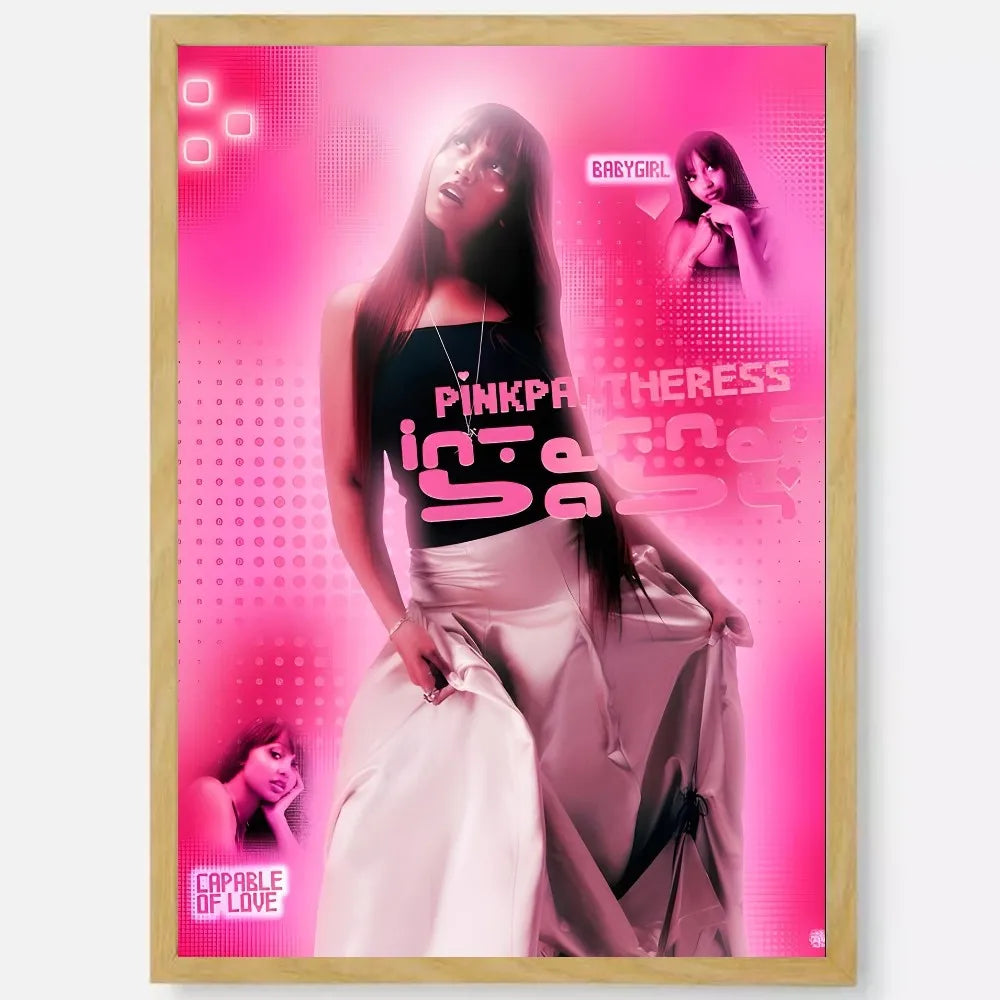 Pink Pantheress Poster HD Waterproof Wall Art – Music Decor Music Wall Poster Peaceful Pleasures Health and Wellness z3 40X50cmNoframe