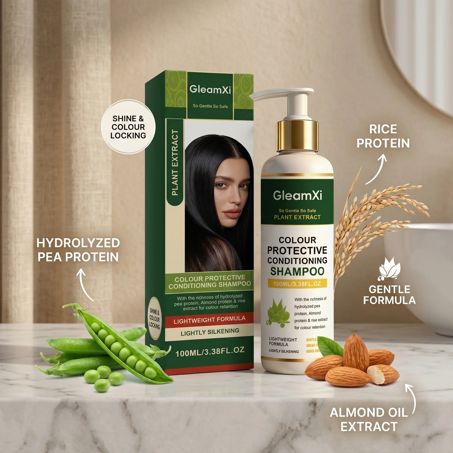 Gleamxi Colour Protect Shampoo – Color Lock, Soft & Shiny Hair