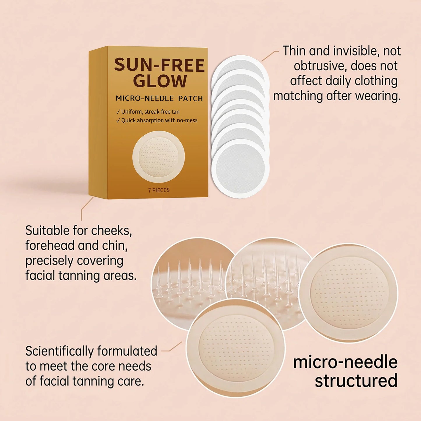 Self-Tanning Micro-Needle Patch 7 Pcs – Streak-Free Glow