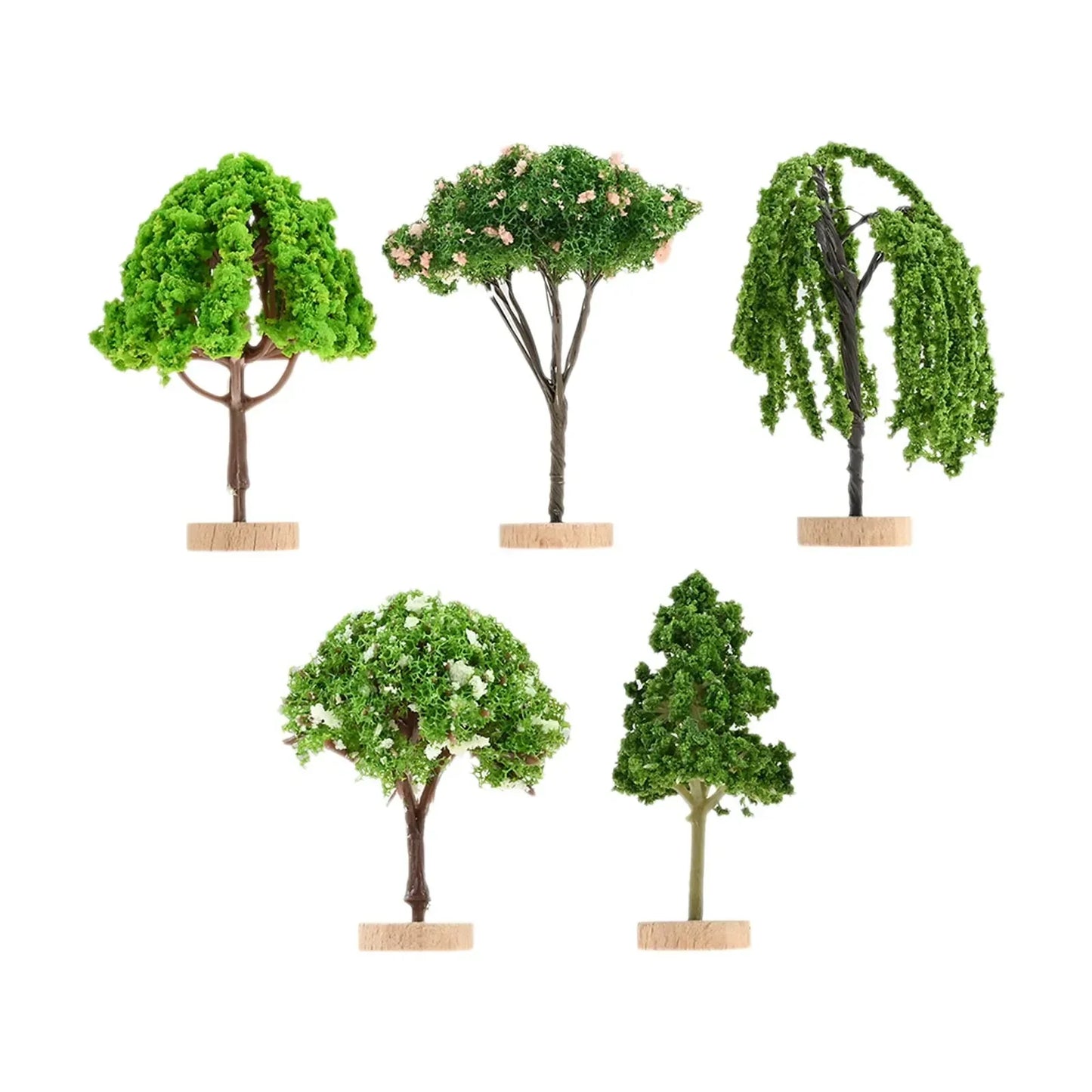 5-Pack Miniature Landscape Trees for Models, DIY & Dioramas
