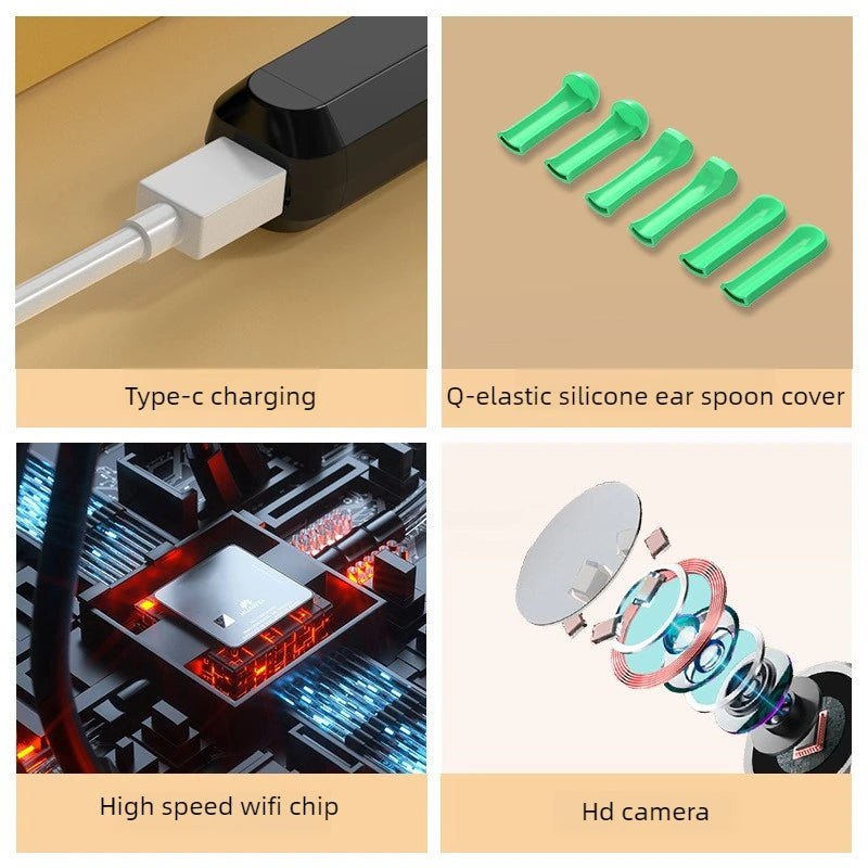 Ear Wax Removal with 6 Pcs Ear Set Ear Canal Cleaner with HD 1080P Camera Ear Cleaning Kit Otoscope for IOS & Android Peaceful Pleasures Health and Wellness