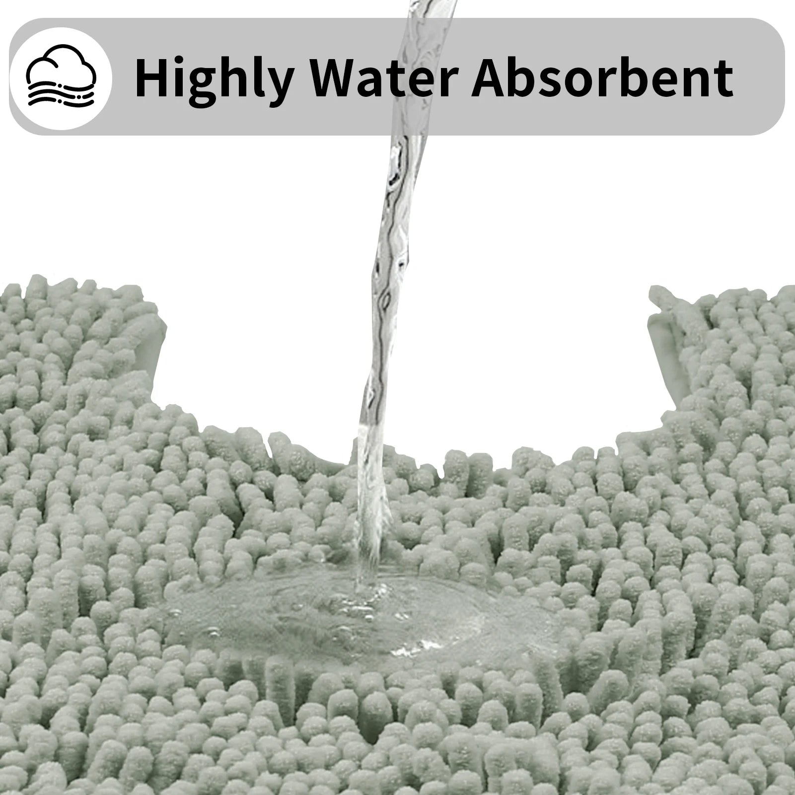 Luxury Chenille Toilet Rugs U-Shaped 50X50cm Soft Absorbent Non-Slip Contour Bathroom Rugs Machine Washable Contoured Bath Mats Peaceful Pleasures Health and Wellness