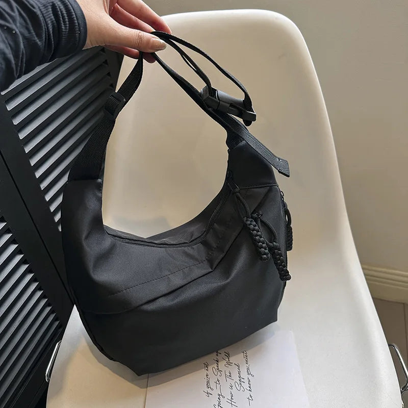 New Style Classy Fashion Single Shoulder Bag Large Capacity Commuting Crossbody Bag Thoughtful Gift for Office Workers Peaceful Pleasures Health and Wellness Black