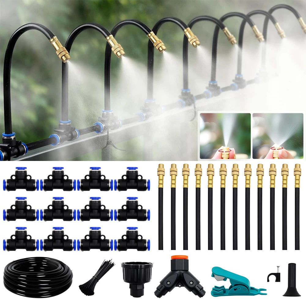 DIY Free Bending Universal Spray Kit For Greenhouse Garden Flowers Plant Watering Irrigation Patio Misting Cooling System Peaceful Pleasures Health and Wellness