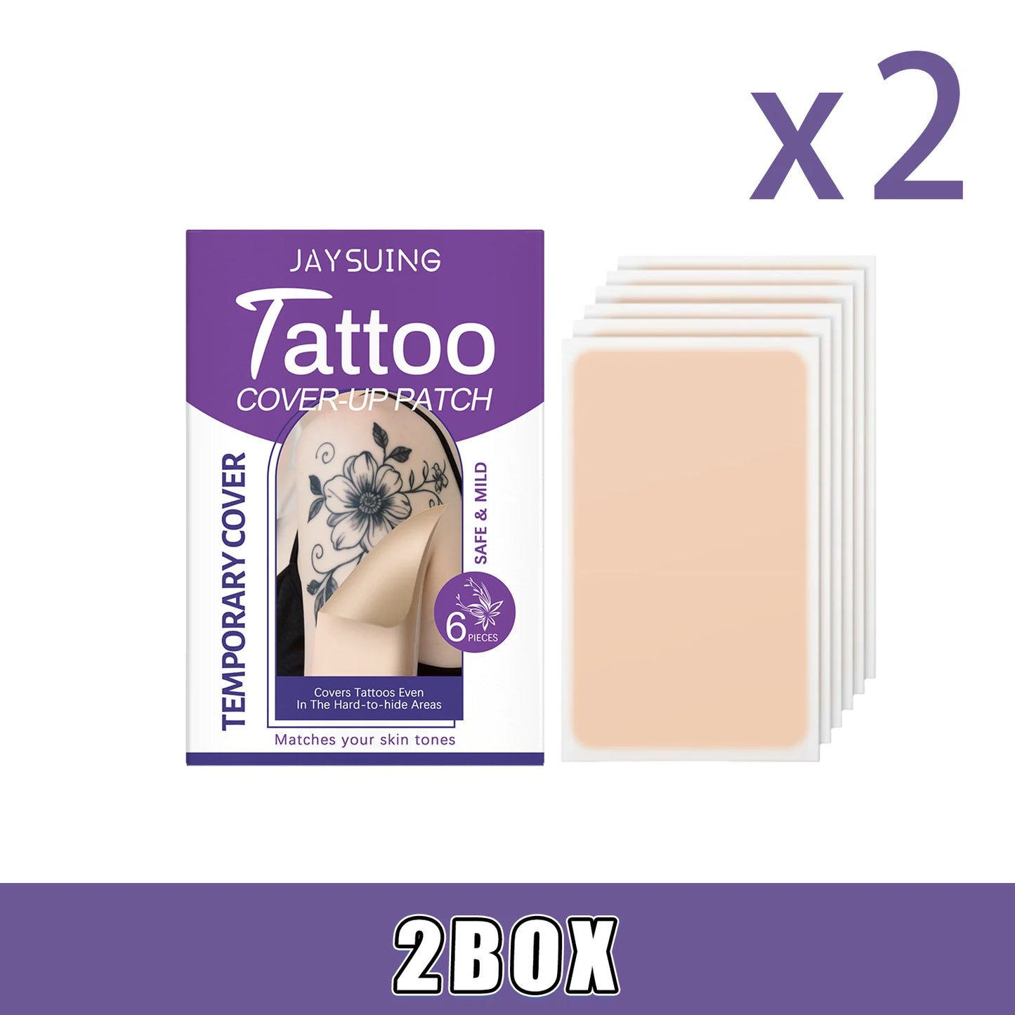 Tattoo Cover Up Patches – Waterproof Invisible Concealer 6pcs