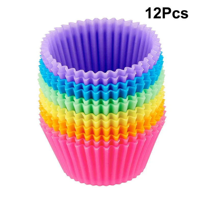 Silicone Cupcake Molds 12/24 Pack – BPA-Free Muffin Baking Cups
