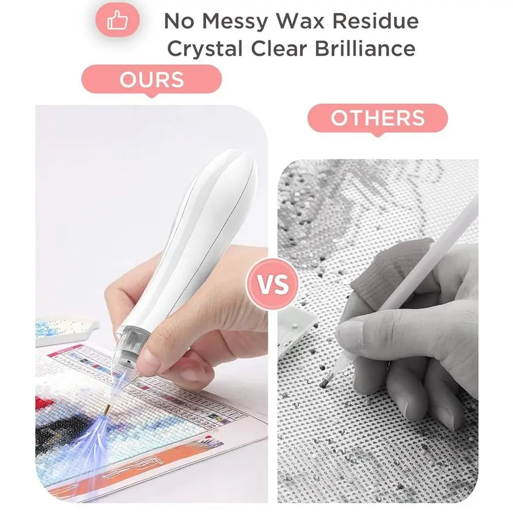 Portable Automatic Diamond Painting Pen Wireless DIY Diamond Paint Suction Device Practical 4 Replacement Tips Peaceful Pleasures Health and Wellness