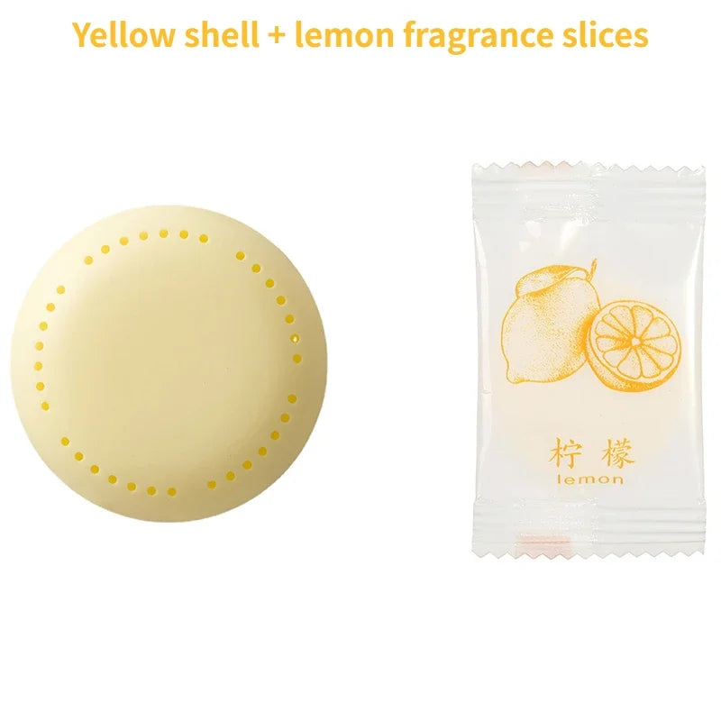 Shell Aromatherapy Air Freshener | Home & Car Fragrance Disc Aromatherapy Air Freshener Peaceful Pleasures Health and Wellness Lemon 6Pcs