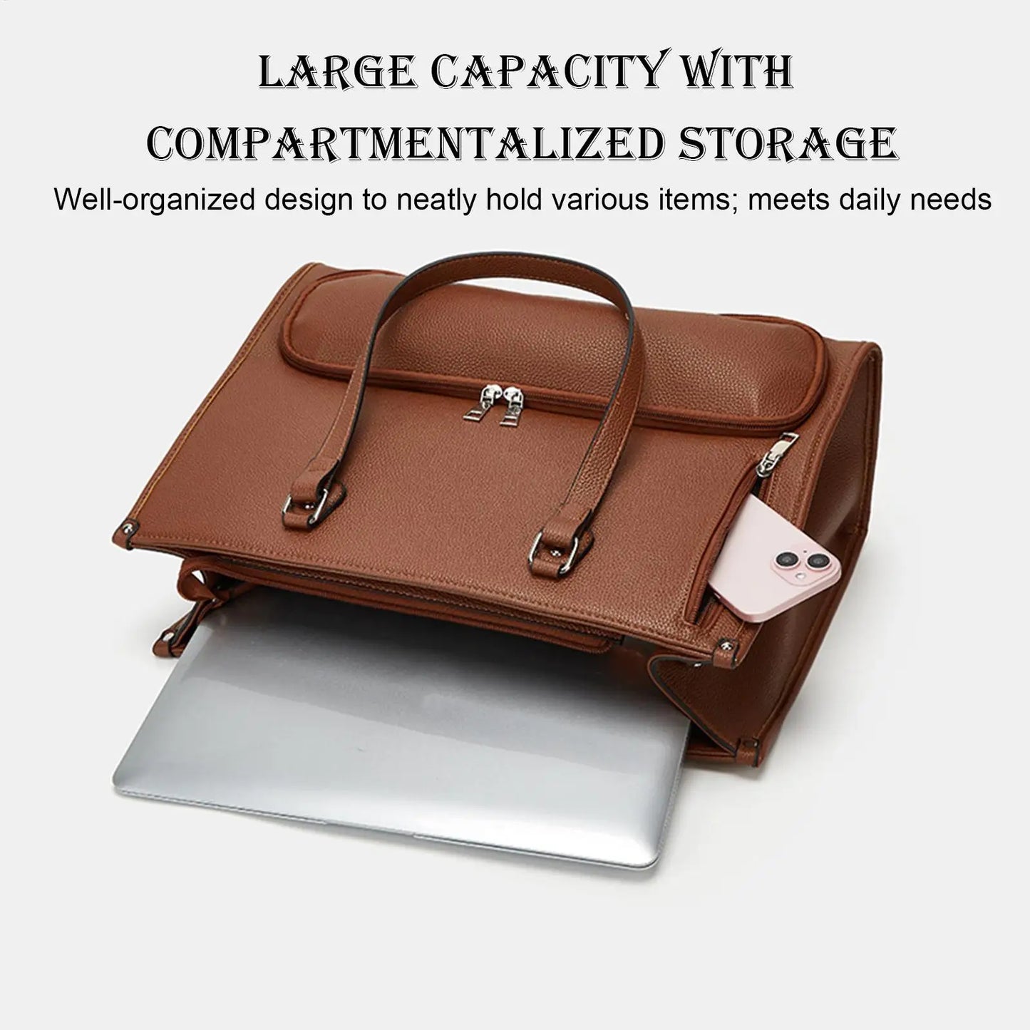 Women's Laptop Tote Bag with Insulated Lunch Compartment