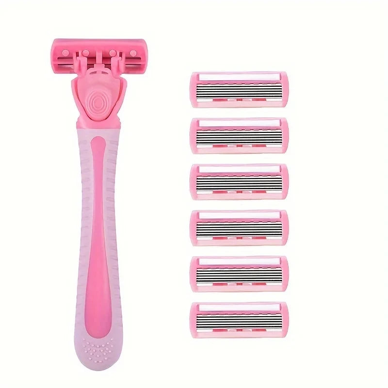 6-Blade Manual Razor Set – Face & Body Shaving Men & Women