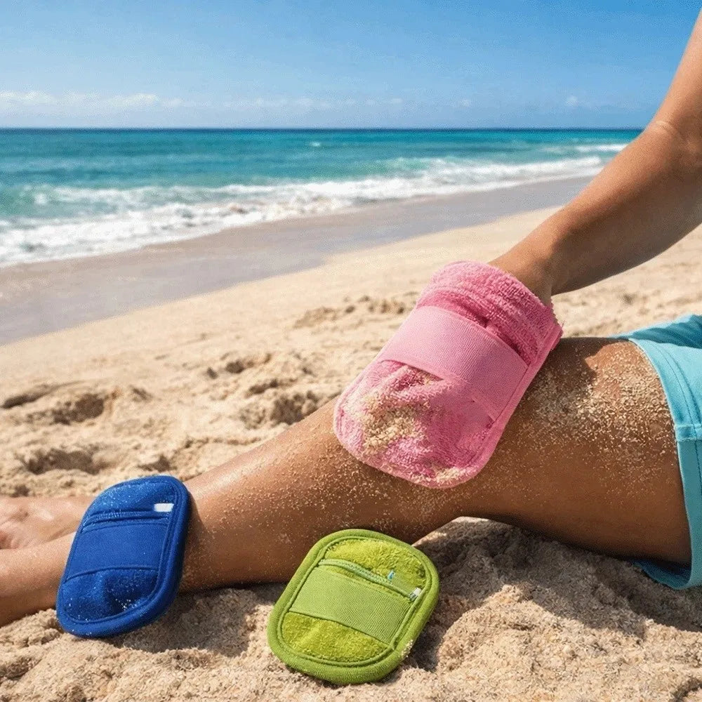 2-Pack Quick-Dry Beach Sand Remover Gloves | Coral Fleece